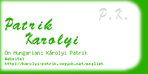 patrik karolyi business card
