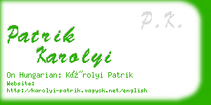 patrik karolyi business card